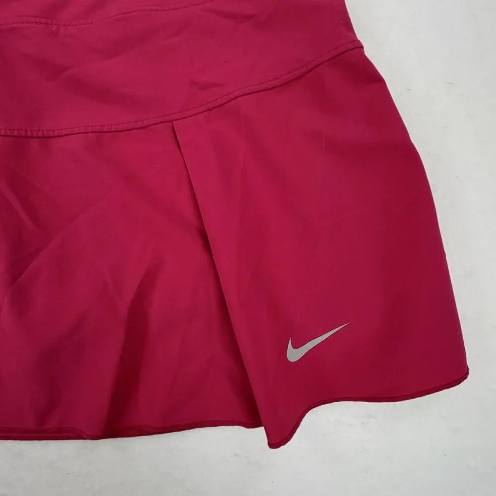 Nike Tennis Skort Womens Medium Pink Dri-FIT Pleated Athletic Lined Stretch